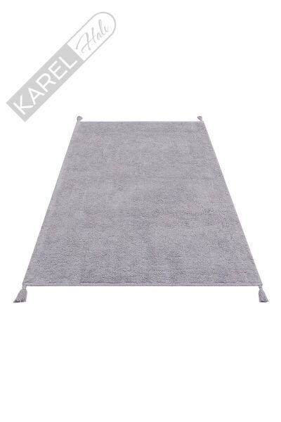 COTTON BOON CBN PLAIN GREY Yıkanabilir Kaymaz Tabanlı Naturel Pamuk Bebek Halısı
