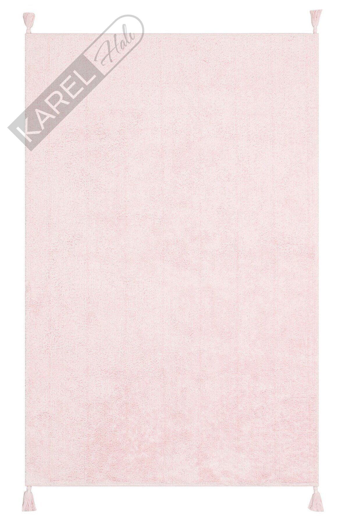 COTTON BOON CBN PLAIN POWDER Yıkanabilir Kaymaz Tabanlı Naturel Pamuk Bebek Halısı