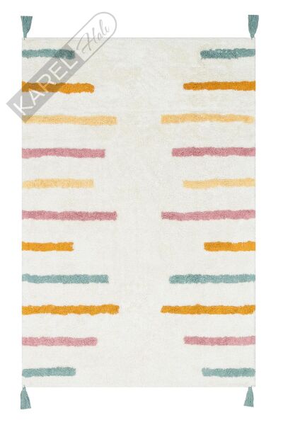 COTTON BOON XW CBN 03 MULTY XW Yıkanabilir Kaymaz Tabanlı Naturel Pamuk Bebek Halısı