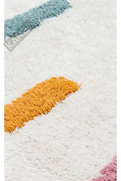 COTTON BOON XW CBN 03 MULTY XW Yıkanabilir Kaymaz Tabanlı Naturel Pamuk Bebek Halısı