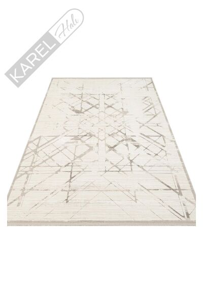 PADONA PDN 02 CREAM GREY  Extra Yumuşak Dokulu Sık Dokuma Modern Desenlere Sahip Şık Salon Halısı