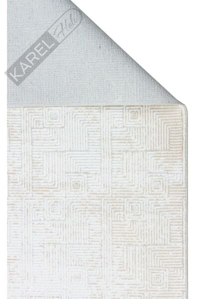 SATEEN ST 109 CREAM BEIGE Yıkanabilir Kaymaz Tabanlı Hav Vermez Sık Dokuma Modern Halı