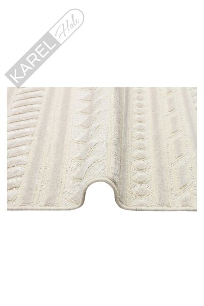 ZENITH ZNT 06 CREAM  Yüksek Alçak Dokulu Naturel Yün ve Viskon Modern Dokuma Halı