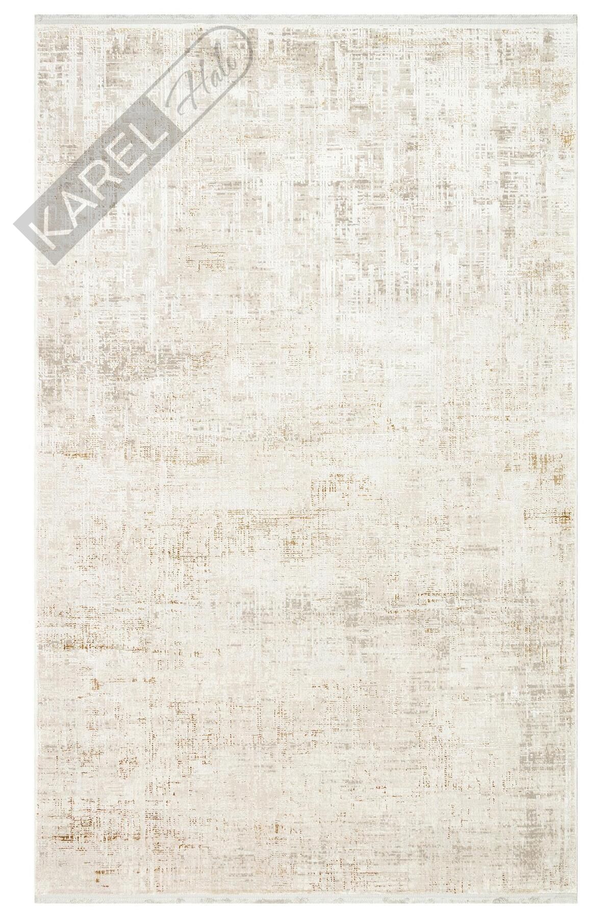 ROMA RM 03 CREAM BEIGE  Viskon ve Polyester ile Üretilen Şık Salon Halısı