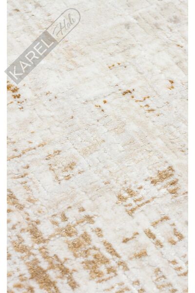 ROMA RM 03 CREAM BEIGE  Viskon ve Polyester ile Üretilen Şık Salon Halısı