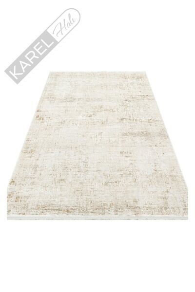 ROMA RM 03 CREAM BEIGE  Viskon ve Polyester ile Üretilen Şık Salon Halısı