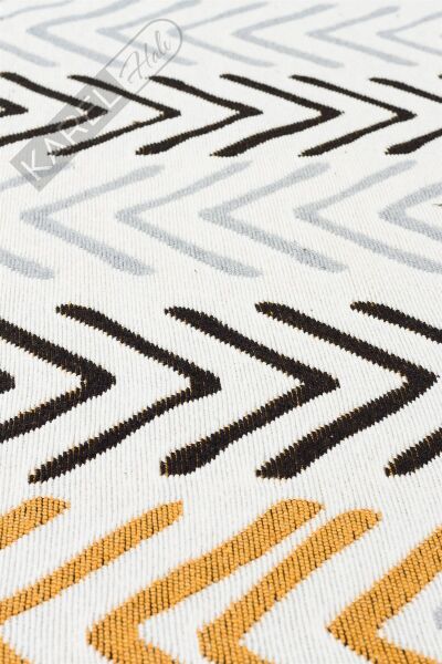 ARYA AR 19 WHITE BLACK Yıkanabilir Çift Taraflı Modern Desenli Dokuma Kilim