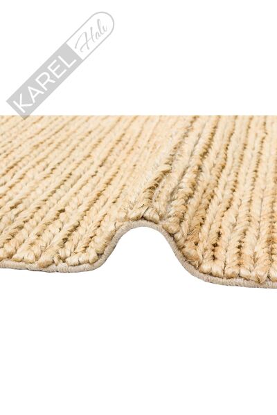 Choti Jüt Choti Cream Jüt Ile Üretilen El Dokuma Sisal Kilim.
