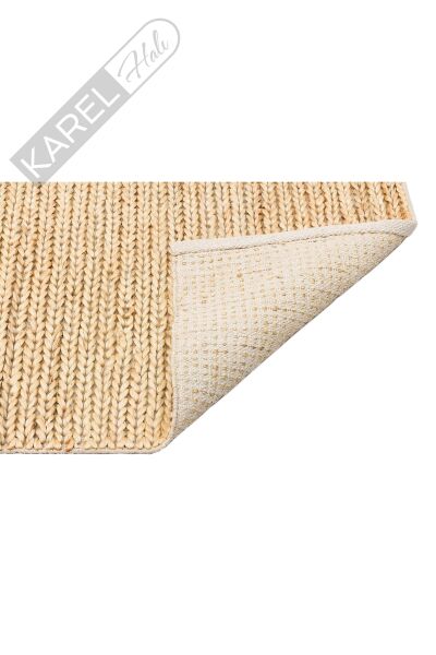 Choti Jüt Choti Cream Jüt Ile Üretilen El Dokuma Sisal Kilim.