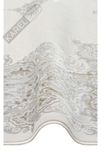 PALMIRA PLM 01 CREAM GREY Yüksek Kaliteli Sık Dokuma Modern Salon Halısı
