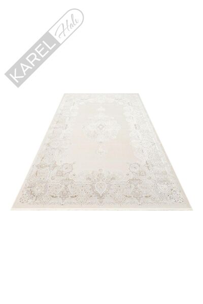 PALMIRA PLM 01 CREAM GREY Yüksek Kaliteli Sık Dokuma Modern Salon Halısı