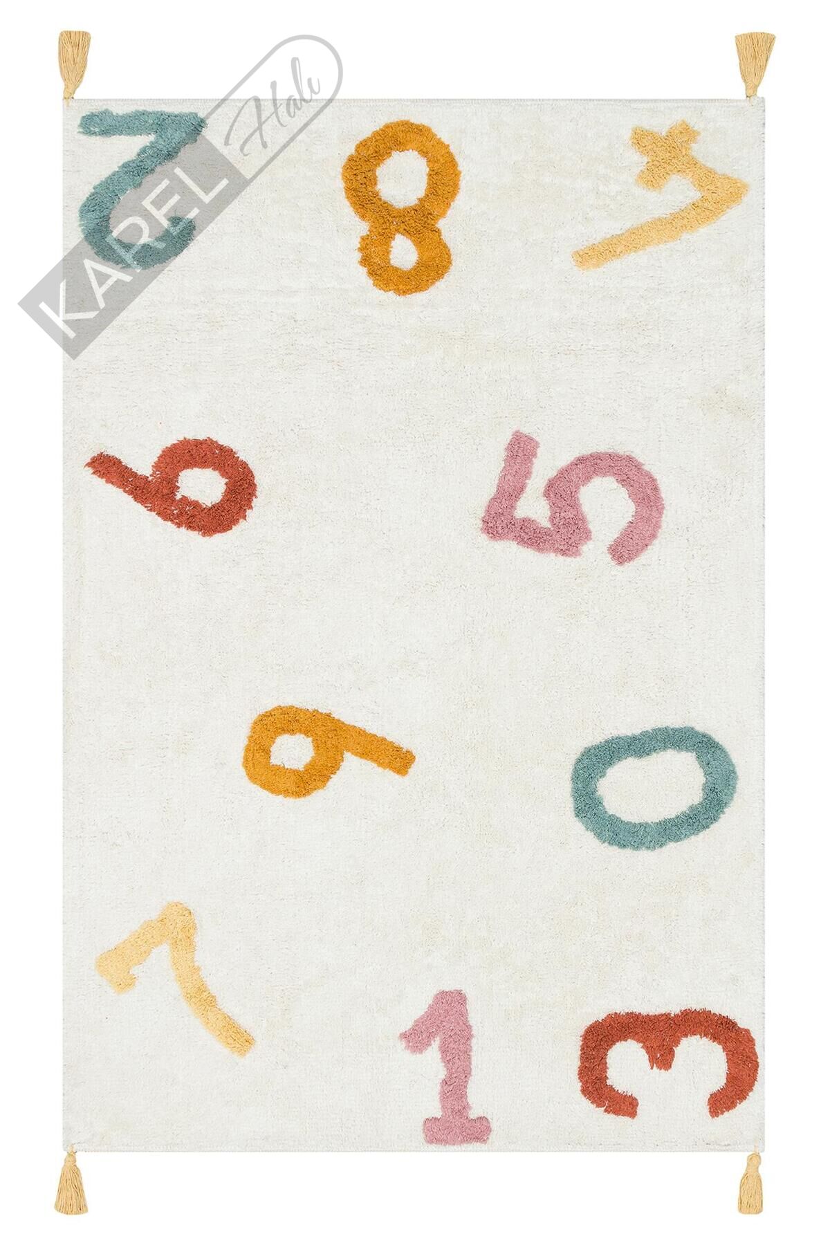 COTTON BOON XW CBN 02 MULTY XW Yıkanabilir Kaymaz Tabanlı Naturel Pamuk Bebek Halısı