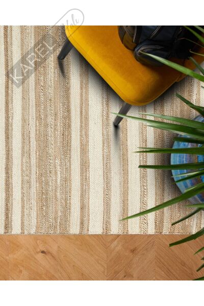 Echo Ech 11 Natural Whıte Xw El Dokuma Naturel Jüt Hasır Halı