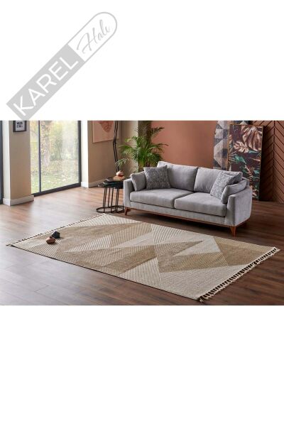 SOHO SH 08 BEIGE  Hav Toz Vermez Hasır Dokuma Modern Makine Halısı