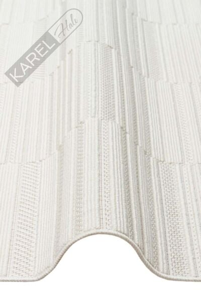MONO LOOP MNO LOOP 01 WHITE Bukleli Sisal Dokuma Yıkanabilir Hav Vermez Kaymaz Tabanlı Kolay Temizl