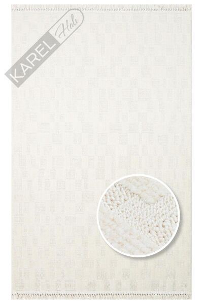 JOY JOY 02 WHITE  Hav Toz Vermeyen Yumuşak dokulu Modern Makine Halısı