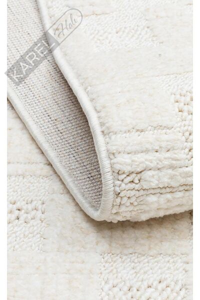 JOY JOY 02 WHITE  Hav Toz Vermeyen Yumuşak dokulu Modern Makine Halısı