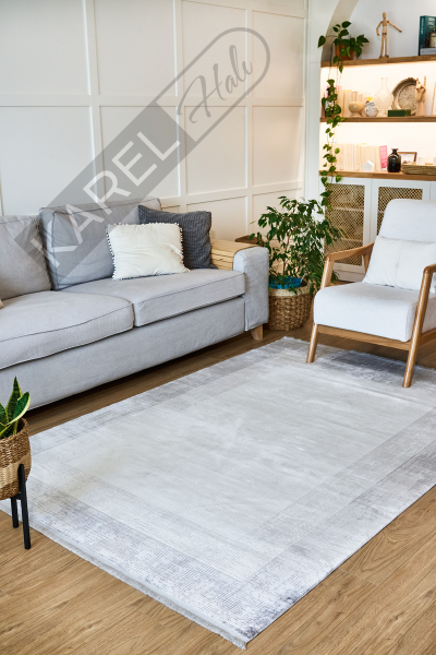 Apex Halı Caliente 4931 Gri Premium Viskon İpek Halı