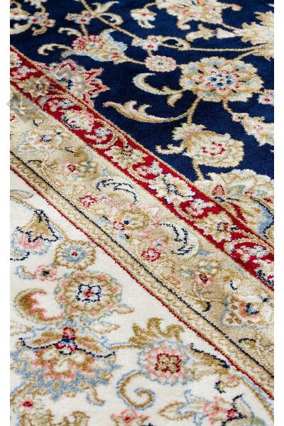 ISFAHAN ISF 03 NAVY CREAM Klasik Desenli Yüksek Kalite Sık Dokuma Makine Halısı