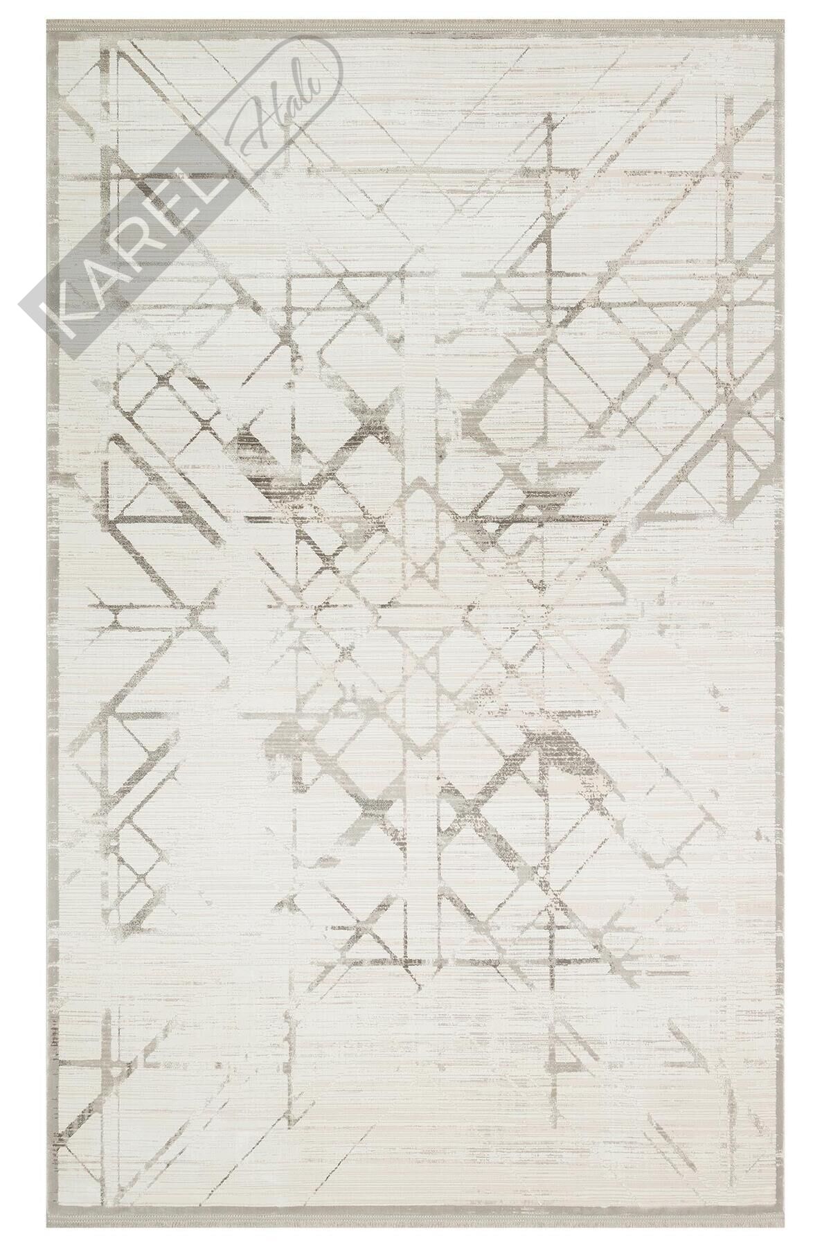 PADONA PDN 02 CREAM GREY  Extra Yumuşak Dokulu Sık Dokuma Modern Desenlere Sahip Şık Salon Halısı