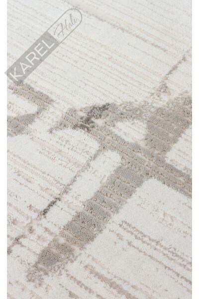 PADONA PDN 02 CREAM GREY  Extra Yumuşak Dokulu Sık Dokuma Modern Desenlere Sahip Şık Salon Halısı