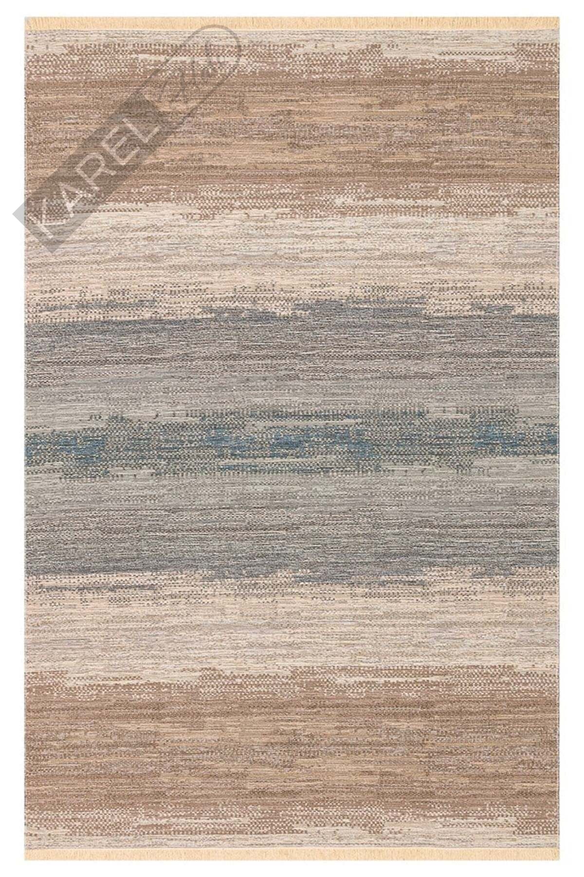 KUTNU KILIM KTN 03 BEIGE BLUE Modern Ombre Renk Geçişli Yıkanabilir Çift Taraflı Kilim