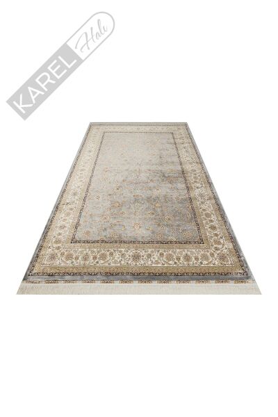 ISFAHAN ISF 03 GREY CREAM Klasik Desenli Yüksek Kalite Sık Dokuma Makine Halısı