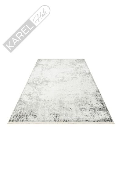 LAGOS XW LGS 05 CREAM GREY XW Hav Toz Vermez Eskitme Desenli Modern Makine Halısı