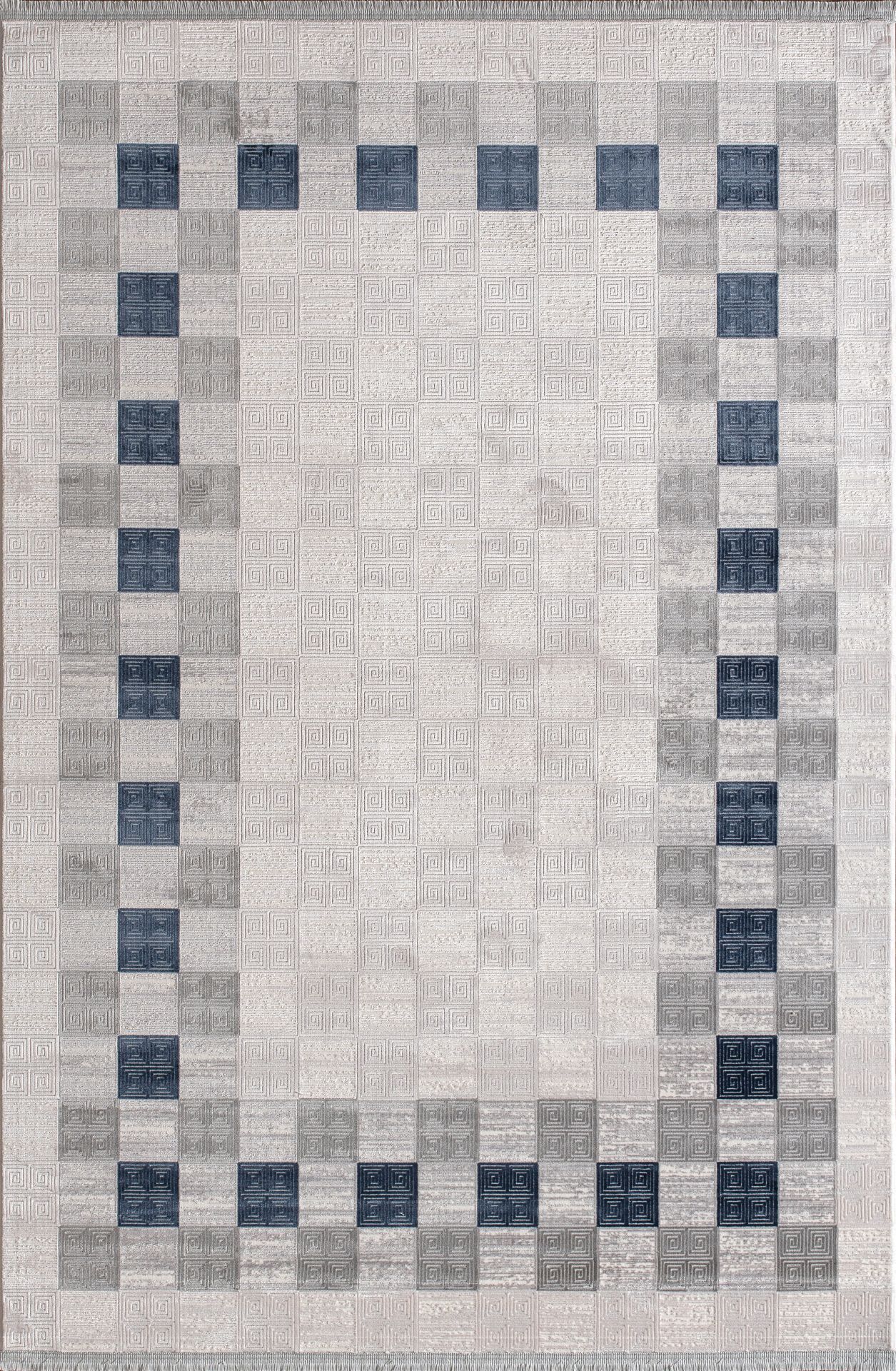Artemis Halı Davina - 09782D - Krem Mavi Akrilik Viskon Halı