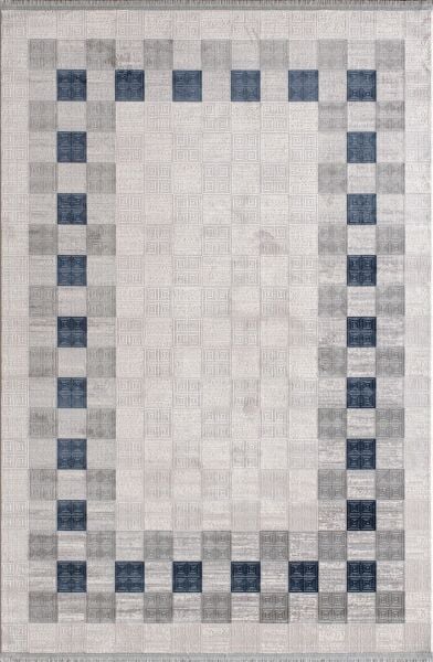 Artemis Halı Davina - 09782D - Krem Mavi Akrilik Viskon Halı