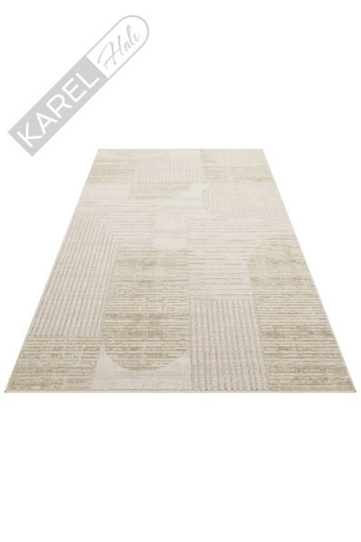 SAHARA SHA 02 CREAM GREEN Hav Toz Vermez Yumuşak Tuşeli Modern Makine Halısı