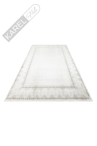 MAHAL MHL 06 CREAM GREY  Klasik Desenli Yüksek Kalite Sık Dokuma Salon Halısı