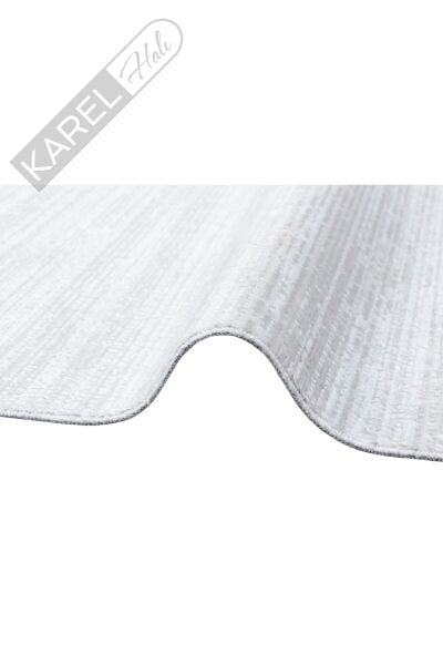 Sateen St 09 Grey Xw Hav Toz Vermez Yıkanabilir Kaymaz Ince Dokuma Modern Halı