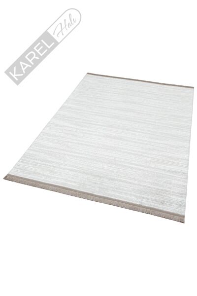 Sateen St 09 Grey Xw Hav Toz Vermez Yıkanabilir Kaymaz Ince Dokuma Modern Halı