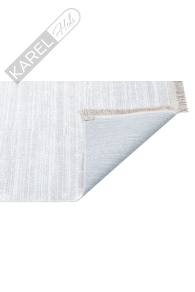 Sateen St 09 Grey Xw Hav Toz Vermez Yıkanabilir Kaymaz Ince Dokuma Modern Halı
