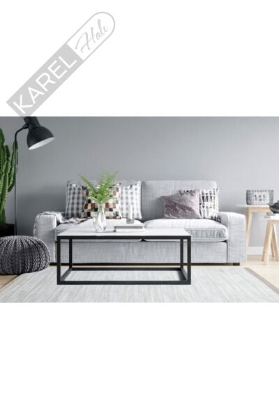 Sateen St 09 Grey Xw Hav Toz Vermez Yıkanabilir Kaymaz Ince Dokuma Modern Halı