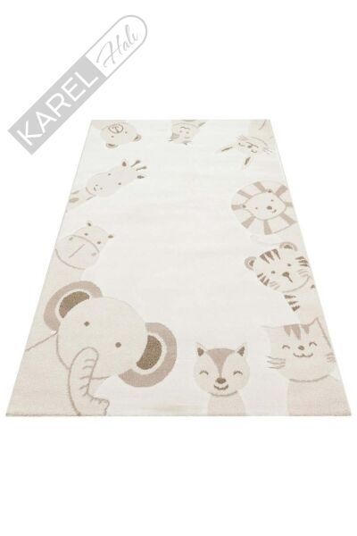 BAMBINO BMB 04 CREAM BEIGE Pastel Renkli Hav ve Toz Vermeyen Çocuk Halısı