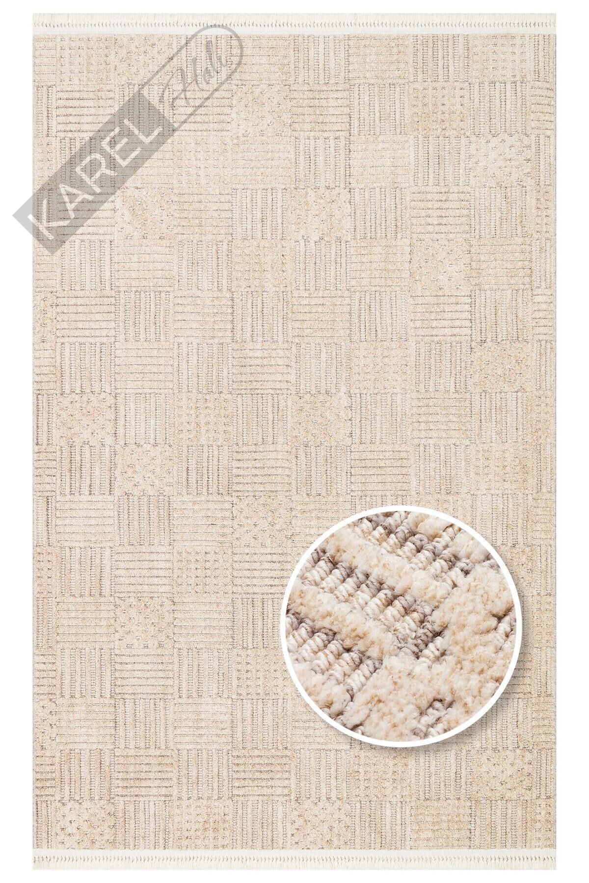 JOY JOY 05 BEIGE GOLD  Hav Toz Vermeyen Yumuşak dokulu Modern Makine Halısı