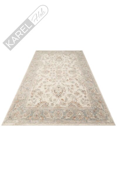 EFES EFES 04 CREAM GREY XW Hav Toz Vermez Yumuşak Tuşeli Makine Halısı