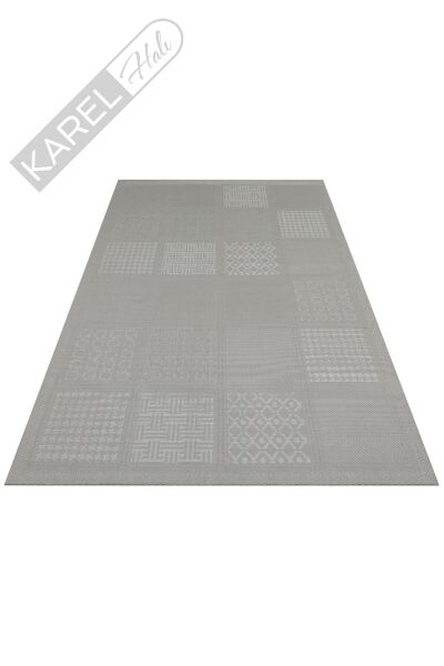 MONO LUX MNO LUX 02 ANTRASIT Kaymaz Tabanlı Modern Desenlere Sahip İnce Halı