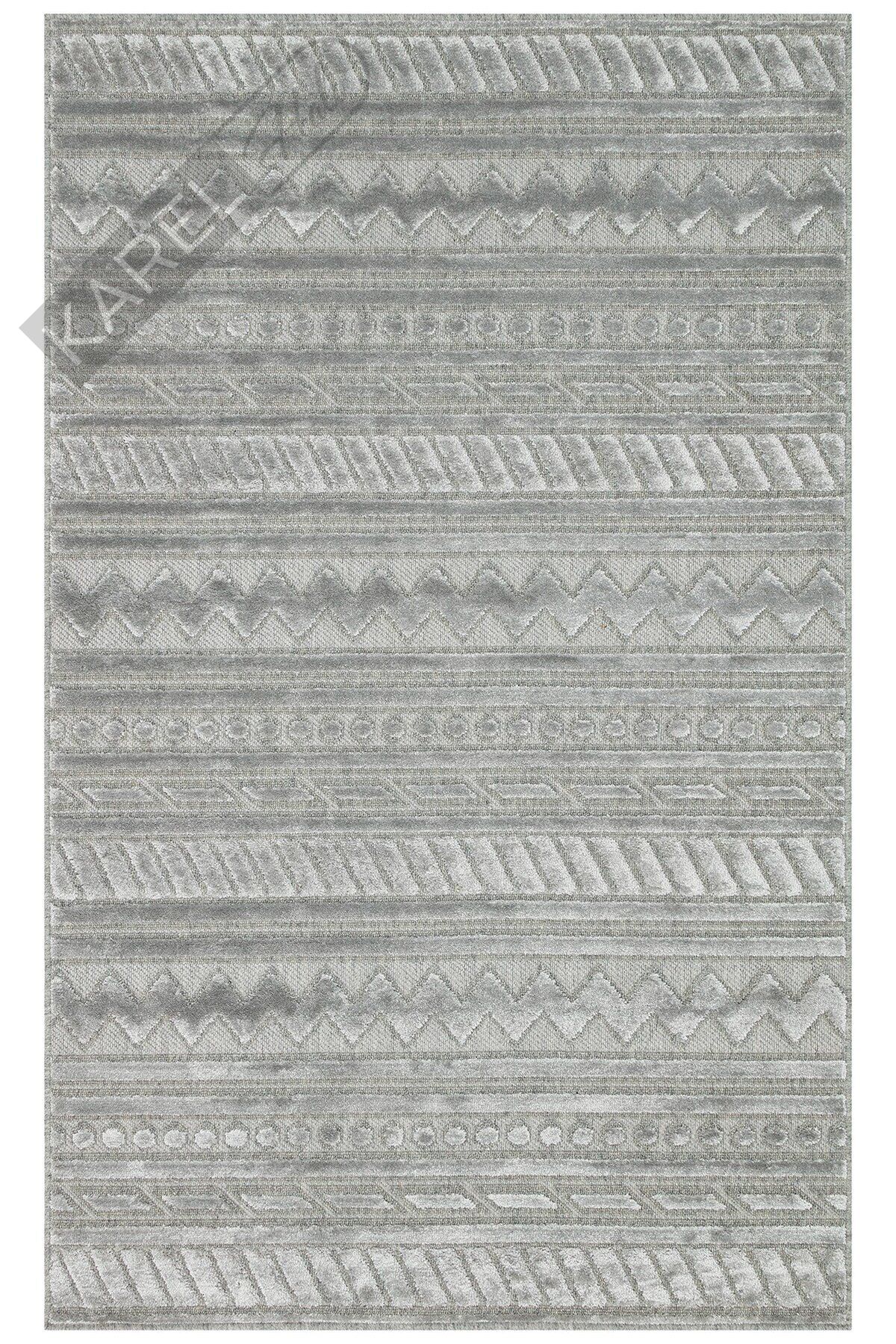 ZENITH ZNT 06 GREY  Yüksek Alçak Dokulu Naturel Yün ve Viskon Modern Dokuma Halı