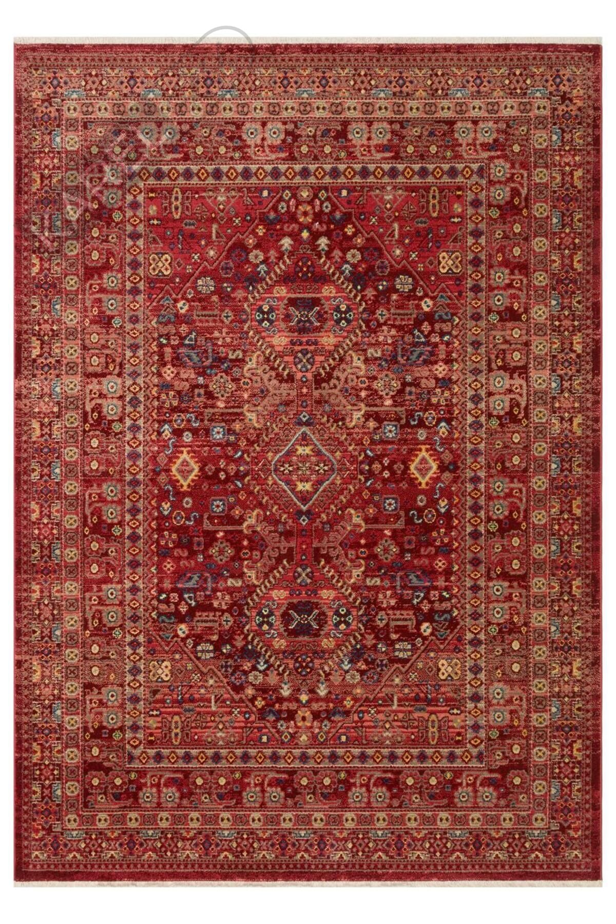 KYBELE KYB 05 RED XW Sıcak Renk Tonlu Otantik Makine Halısı