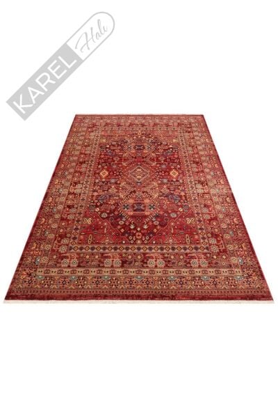 KYBELE KYB 05 RED XW Sıcak Renk Tonlu Otantik Makine Halısı