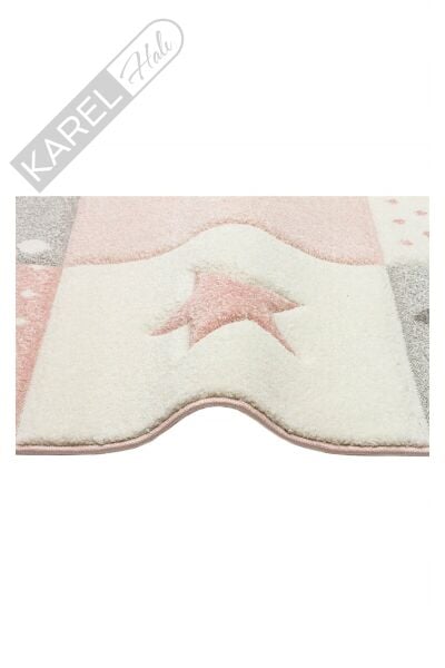 EKO KIDS KDS 05 GREY PINK Hav Toz Vermez Çocuk Halısı