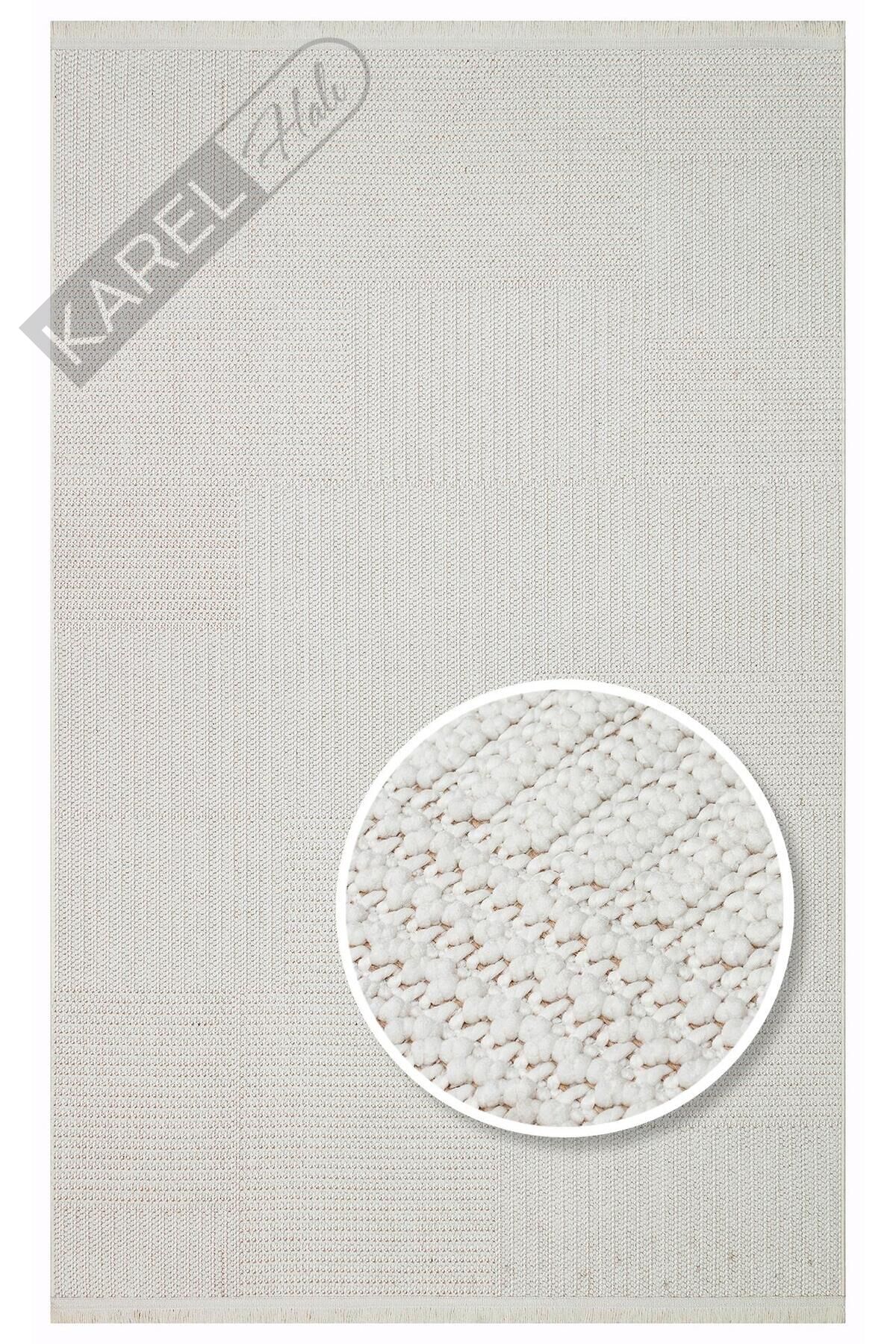 MOTTO MOT 11 WHITE  Yumuşak Tuşeli Örgü Dokuma Modern Makine Halısı