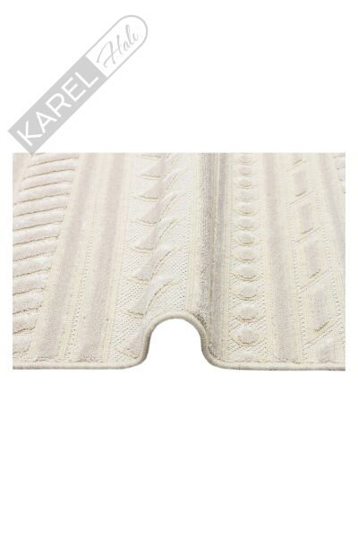 ZENITH ZNT 06 CREAM  Yüksek Alçak Dokulu Naturel Yün ve Viskon Modern Dokuma Halı