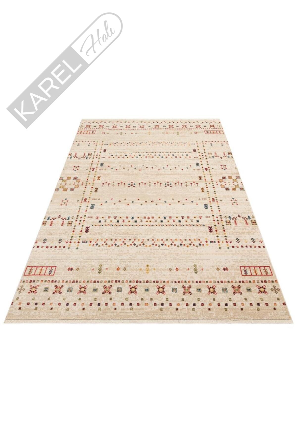 KYBELE KYB 06 CREAM XW Sıcak Renk Tonlu Otantik Makine Halısı