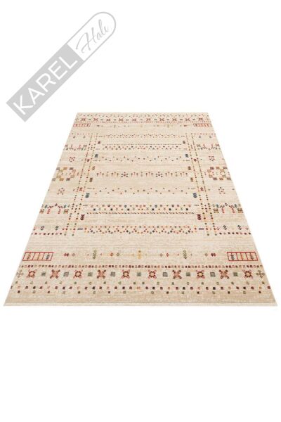 KYBELE KYB 06 CREAM XW Sıcak Renk Tonlu Otantik Makine Halısı