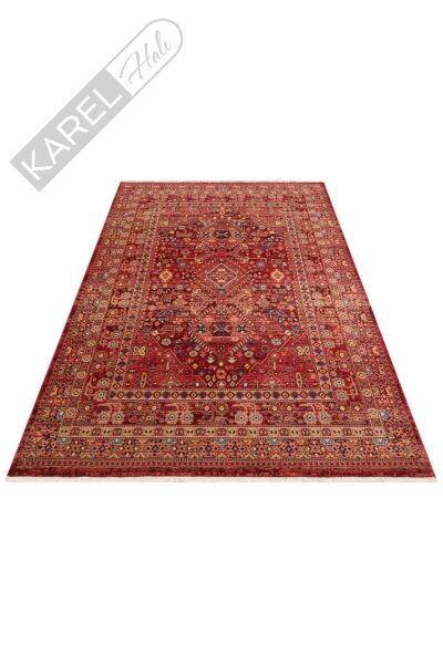KYBELE KYB 05 RED XW Sıcak Renk Tonlu Otantik Makine Halısı