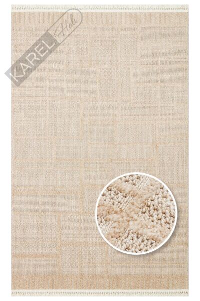 JOY JOY 03 BEIGE  Hav Toz Vermeyen Yumuşak dokulu Modern Makine Halısı